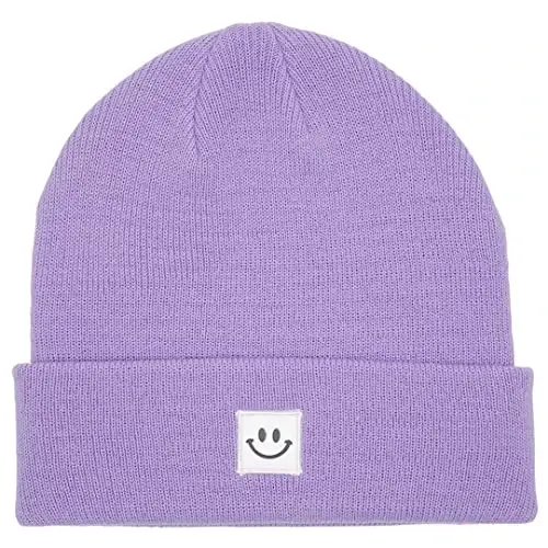 MaxNova Knit Beanie Hat with Smile Face for Men/Women - 1