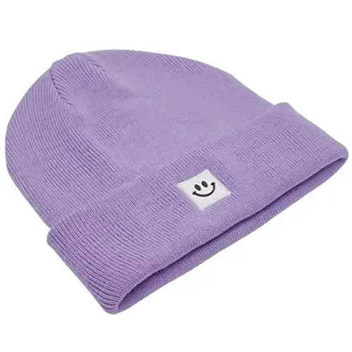 MaxNova Knit Beanie Hat with Smile Face for Men/Women - 2
