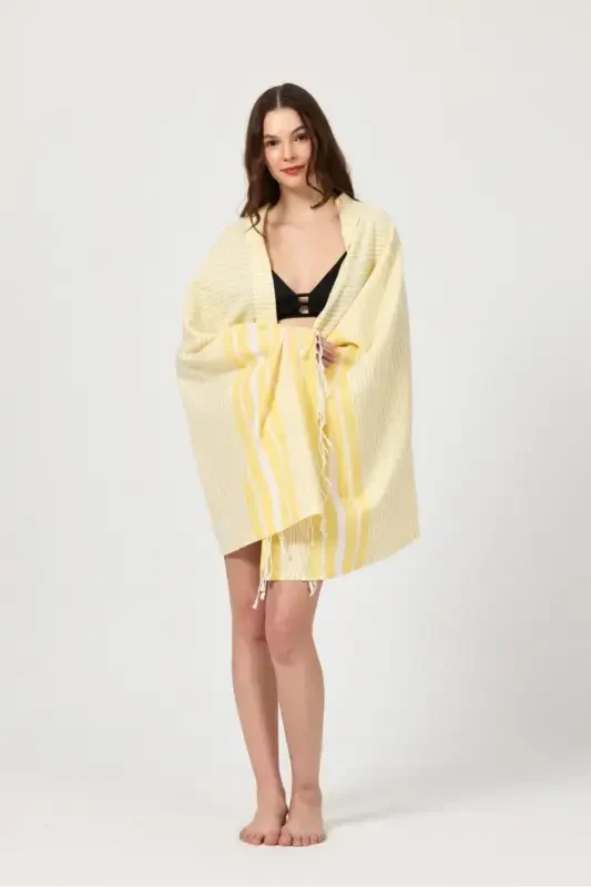 Махровое полотенце для ванны Maryon Pestemal 100% хлопок - MULBERRY