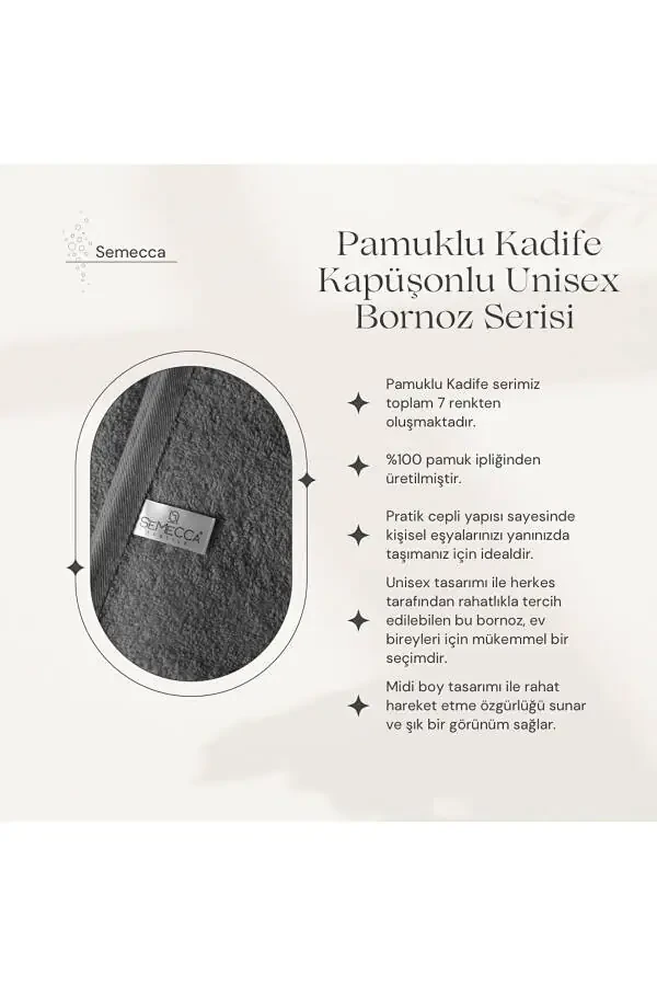 Махровый велюровый халат с капюшоном унисекс, зелёный - 2