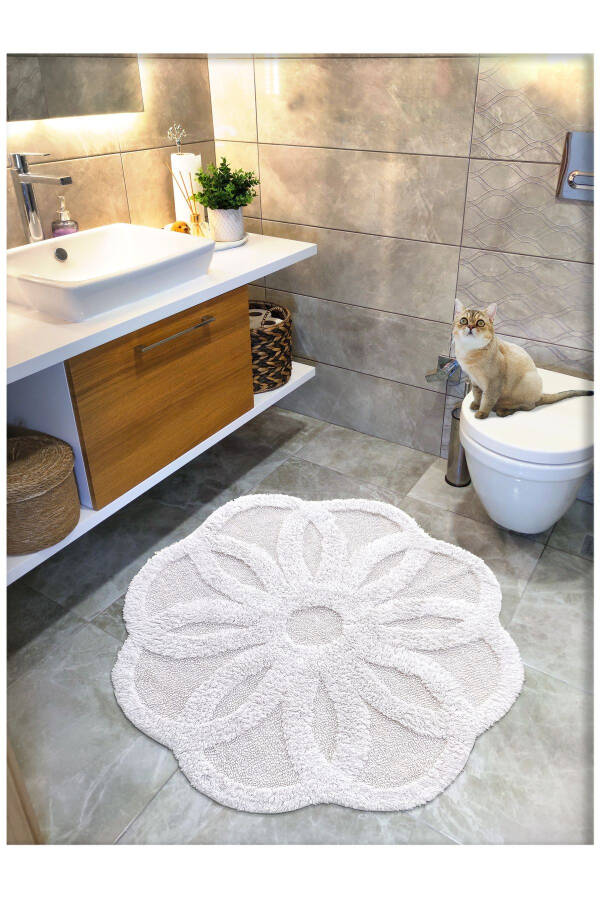 Махровый впитывающий коврик для ванной, коврик для ванной LOTUS 100x100 см - 1