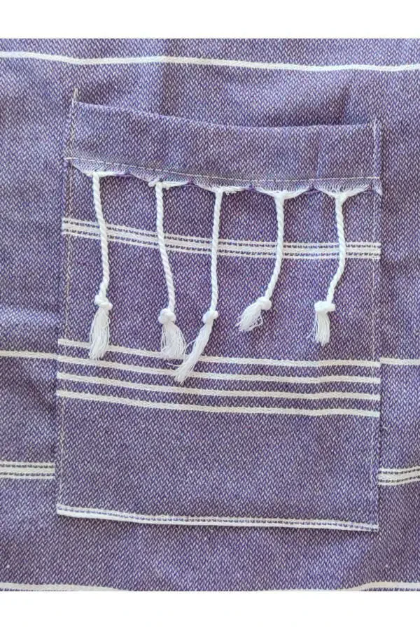 Махровый халат, фиолетовый, узор Нурай, 100% хлопок - 2