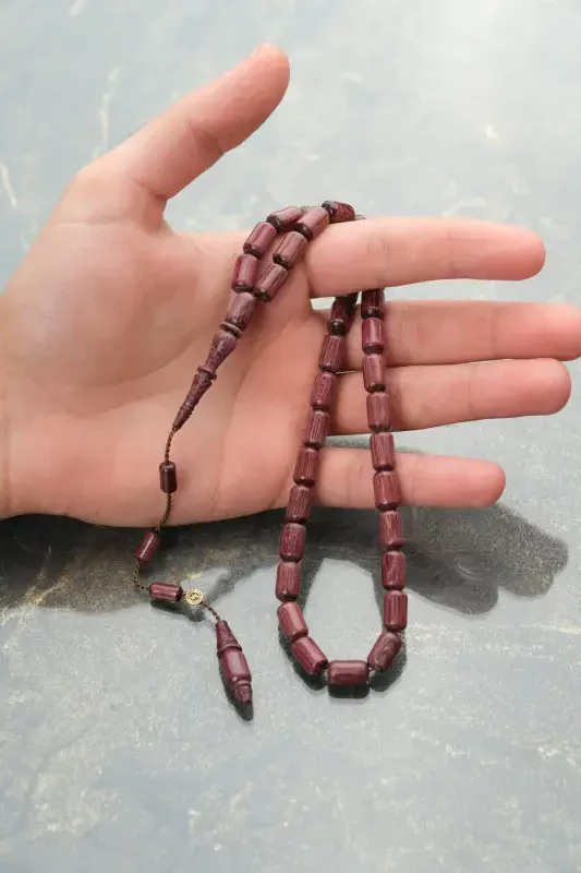 Maxsus yozuvli, maxsus qutili, Morgül daraxti tasbehi Usta imzoli erkak sovg'asi sertifikatlangan shaxsiy ismli-hareli bordo - 6