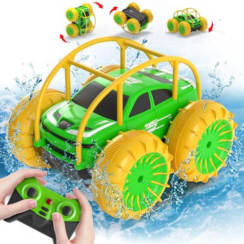 MaxTronic Amphibious Remote Control Car, Rechargeable RC Cars Toy 360° Flips Rotation Stunt Crawler 15KM/H 4WD All Terrain Outdoor Indoor Toy for Kids Boys Girls 3-12 - 1