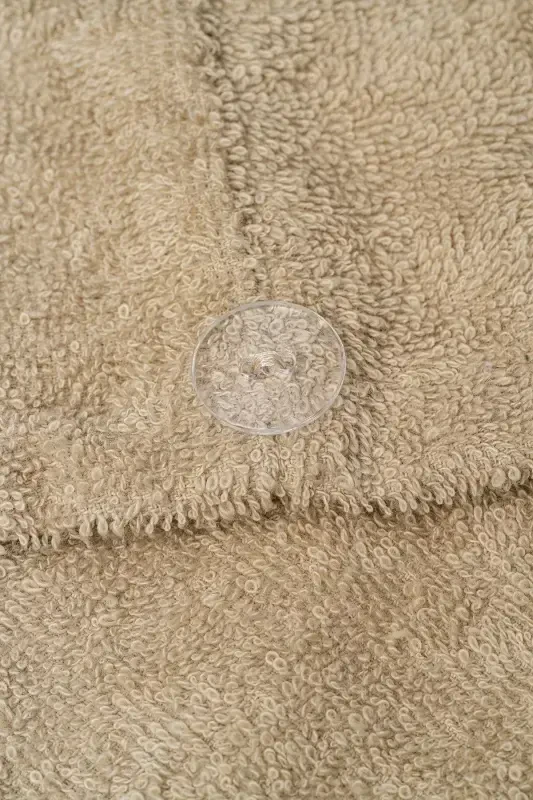 | Mayda | Ekstra Yumshoq %100 Paxta Soch Bonusi & Ayollar Xalat Komplekti-Bej - 3