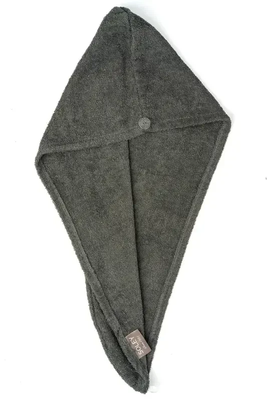 | Mayda | Extra Soft 100% Cotton Hair Bonnet & Women's Bathrobe Set-Anthracite - 2