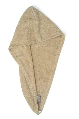 | Mayda | Extra Soft 100% Cotton Hair Bonnet & Women's Bathrobe Set-Beige - 2