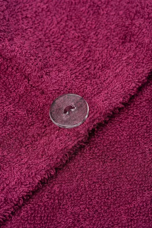 Mayda | Extra Soft 100% Cotton Hair Bonnet & Women's Bathrobe Set - Burgundy - 4