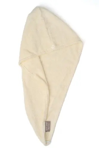 | Mayda | Extra Soft 100% Cotton Hair Bonnet & Women's Bathrobe Set-Cream - 2
