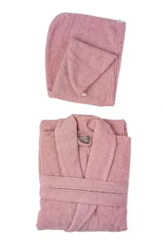 | Mayda | Extra Soft 100% Cotton Hair Bonnet & Women's Bathrobe Set-Rosewater - SOLEY (1)