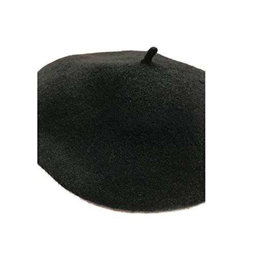 MAYMII Wool Black French Beret Hat - Solid Color Cap for Women Girls - 4