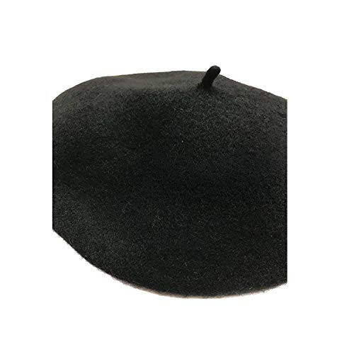MAYMII Wool Black French Beret Hat - Solid Color Cap for Women Girls - 4