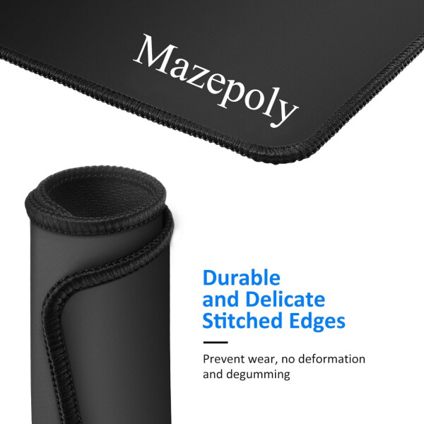 Mazepoly Professional Business Gaming Soft Non-slip Seaming Durable Washable Black Mouse Pads (Pack of 2) - 8