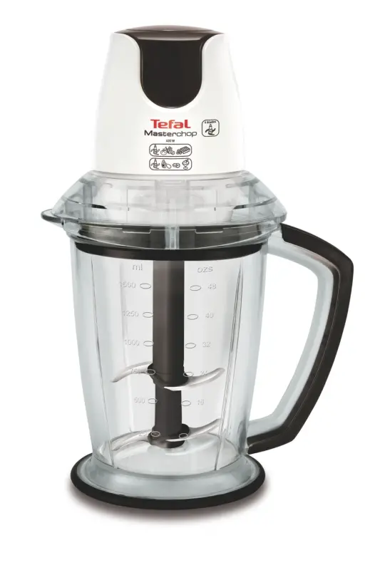 MB470B MasterChop Powelix Maxi 4 pichoqli maydalagich va blender 500 Vt Oq - TEFAL