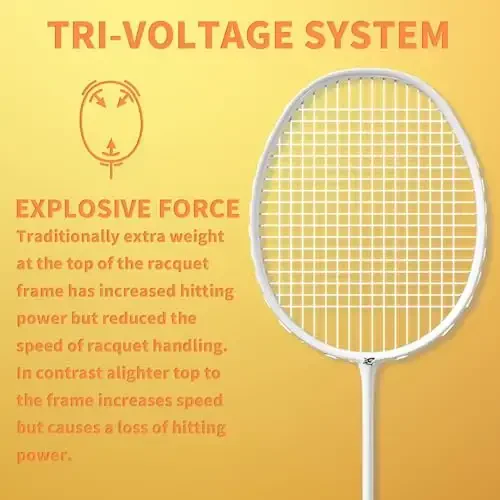 MBFISH Badminton to'plami 2 ta uglerod tolali raketka 5U, 3 ta voleybol to'pi, 2 ta raketka tutqich tasmasi va 2 ta badminton sumkasi - ochiq o'yinlar va sport zalida 5U uchun ideal - 4