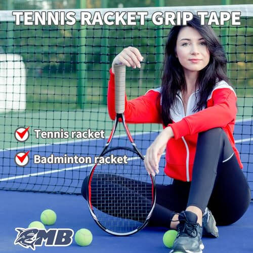 MBFISH Tenis Raketi Kavrama Bandı 3'lü Paket, Tenis, Pikap ve Badminton İçin Yumuşak Raketi Üzerine Kavrama Bandı, Titreşim Sönümleme - Kalınlık 0.024 inç Kaymaz ve Emici Tenis Kavrama Bandı Seti (Gri 3'lü) - 7