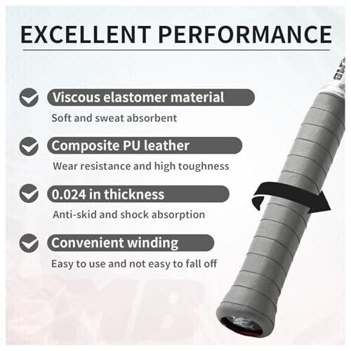 MBFISH Tennis Racket Grip Tape 3 Pack, Racket Grips Soft Racquet Overgrips for Tennis, Pickleball and Badminton - Anti-Slip and Absorbent Tennis Grip Tape Set - 6