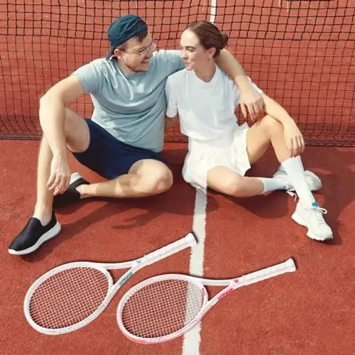 MBFISH Tenis Raketi - Önceden Tellenmiş, Rahat Saplı Süper Değer Seti, Yetişkinler için 27'' Tenis Raketi, 3 Tenis Topu, 2 Overgrip ve 1 Tenis Çantası içerir - 6
