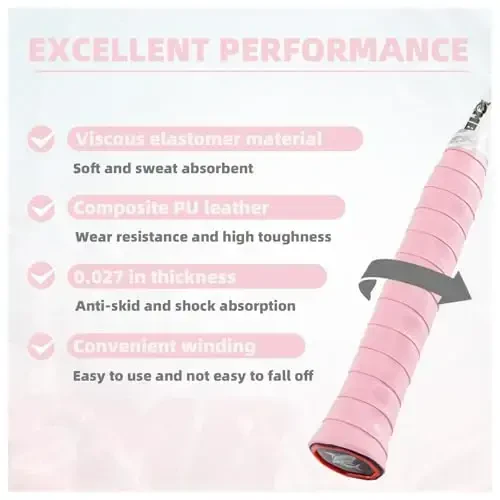 MBFISH Tennis Racket Grip Tape 3 Pack, Racket Grips Soft Racquet Overgrips for Tennis, Pickleball and Badminton - Anti-Slip and Absorbent Tennis Grip Tape Set - 3