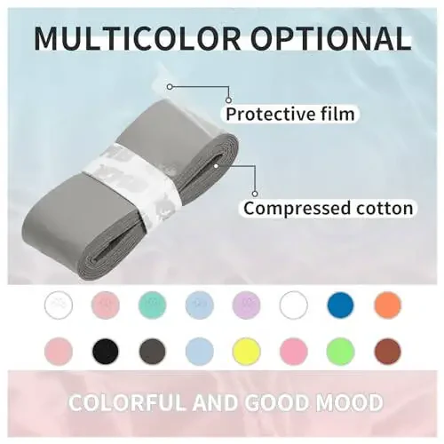 MBFISH Tennis Racket Grip Tape 3 Pack, Soft Racquet Overgrips for Tennis, Pickleball and Badminton with Vibration Dampening- Thickness 0.024in Anti-Slip and Absorbent Tennis Grip Tape Set (Gray 3P) - 4