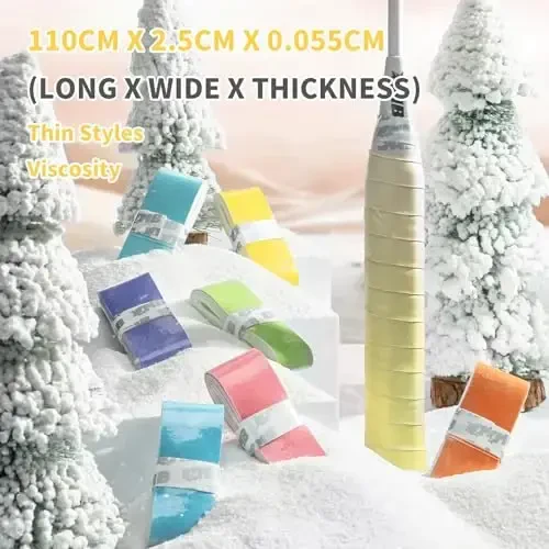 MBFISH Tennis Raket Grip Tape 3 Pack, Raket Griplari Tennis, Pickleball va Badminton uchun Yumshoq Raket Overgriplari - Sirpanishga qarshi va So'ruvchi Tennis Grip Tape Set - 6