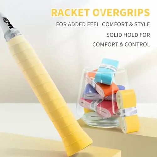 MBFISH Tennis Raket Grip Tape 3 Pack, Raket Griplari Tennis, Pickleball va Badminton uchun Yumshoq Raket Overgriplari - Sirpanishga qarshi va So'ruvchi Tennis Grip Tape Set - 2
