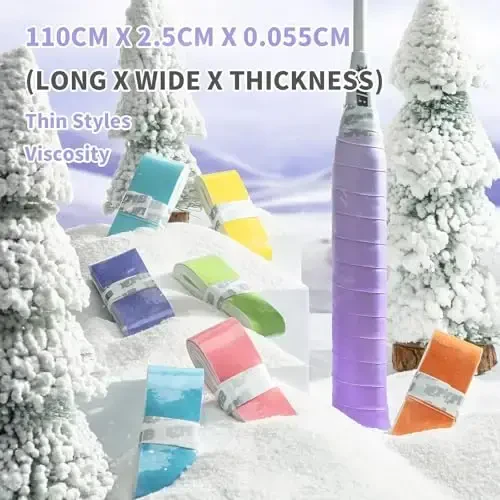 MBFISH Tennis Raket Tutqichi Lenta 3 to'plam, Raket Tutqichlari Tennis, Pikbol va Badminton uchun yumshoq Raket Ustki Tutqichlari - Sirpanishga qarshi va So'ruvchi Tennis Tutqich Lenta To'plami - 6