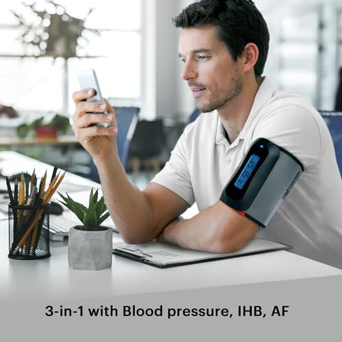 MbH Bluetooth Blood Pressure Monitor - Wireless Upper Arm Cuff BP Monitor for Home Use, IHB and AF Detection, Ultra-Light and Portable, Includes App for iOS & Android - 8