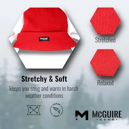 McGuire Gear Termal Yalıtımlı Bere, Suya Dayanıklı Siperli Başlık, 40 Gram Yalıtımlı, Hafif Sıcak Kışlık Şapka - 5