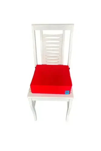 MC.PIEROBABY SIRTLI SANDALYE YÜKSELTİCİ MİNDER ARKALIKLI MAMA SANDALYESİ MİNDERİ 34X34X10CM-Qizil - 3