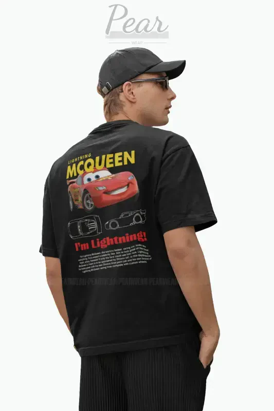 Mcqueen Cars Baskılı Tişört Oversize T-Shirt-Mcqueen - PEAR WEAR