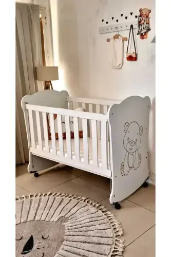 Mdf 60x120 Anne Yanı Sweetbear Baby Crib (Mattress & Pillow Included) - 1