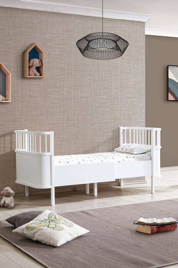 Mdf Beşik, Bella Büyüyen Beşik 90x120 1 Adet Comfort Yatak - beyaz - 2