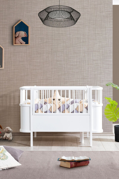 Mdf Beşik, Bella Büyüyen Beşik 90x120 1 Adet Comfort Yatak - beyaz - 4