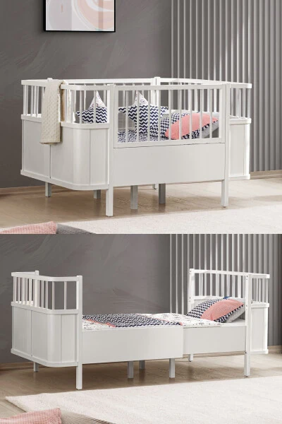 MDF Beşik, Siesta Büyüyen Beşik 90x130 - Siesta Karyola 90x190-beyaz - 1