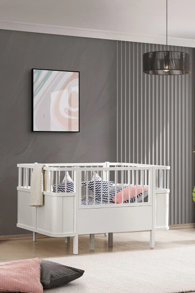 MDF Beşik, Siesta Büyüyen Beşik 90x130 - Siesta Karyola 90x190-beyaz - 2