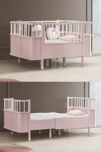 MDF Beşik, Siesta Büyüyen Beşik 90x130 - Siesta Karyola 90x190-Pembe - 1