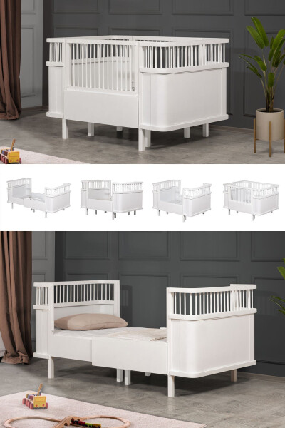 Mdf Beşik, Trend Büyüyen Beşik 90x130 - Trend Büyüyen Karyola 90x190-Beyaz - 1