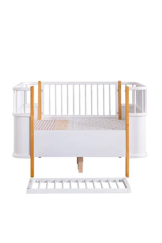 Mdf Cradle, Bella Growing Cradle 90x120 1 Piece Comfort Mattress - walnut - 4