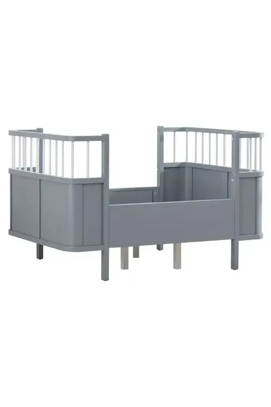 MDF Crib, Siesta Growing Crib 90x130 - Siesta Bed 90x190-Anthracite - 4