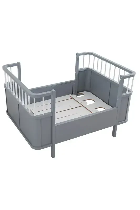 MDF Crib, Siesta Growing Crib 90x130 - Siesta Bed 90x190-Anthracite - 5