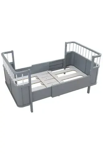 MDF Crib, Siesta Growing Crib 90x130 - Siesta Bed 90x190-Anthracite - 7