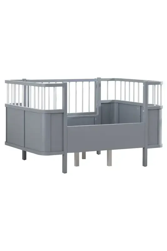 MDF Crib, Siesta Growing Crib 90x130 - Siesta Bed 90x190-Anthracite - 8