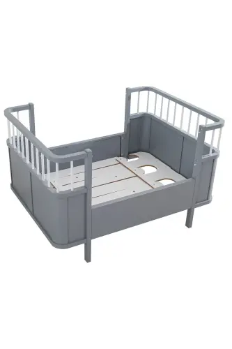 MDF Crib, Siesta Growing Crib 90x130 - Siesta Bed 90x190-Anthracite - 5