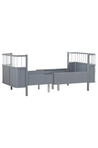 MDF Crib, Siesta Growing Crib 90x130 - Siesta Bed 90x190-Anthracite - 6