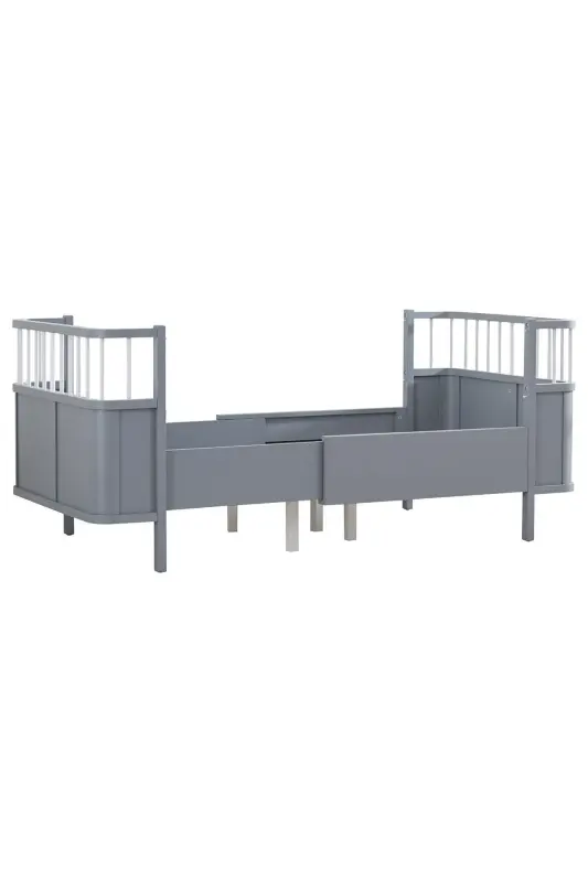 MDF Crib, Siesta Growing Crib 90x130 - Siesta Bed 90x190-Anthracite - 6