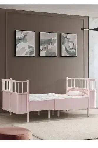 MDF Crib, Siesta Growing Crib 90x130 - Siesta Bed 90x190-Pink - 2
