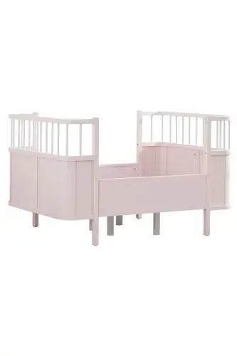 MDF Crib, Siesta Growing Crib 90x130 - Siesta Bed 90x190-Pink - 5