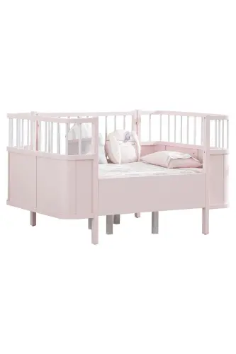 MDF Crib, Siesta Growing Crib 90x130 - Siesta Bed 90x190-Pink - 3