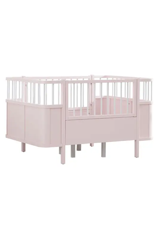 MDF Crib, Siesta Growing Crib 90x130 - Siesta Bed 90x190-Pink - 8